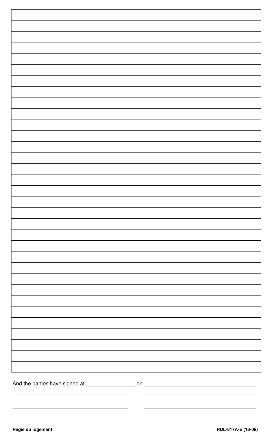 Form RDL-817A-E Assignment of Lease Agreement - Quebec, Canada, Page 2