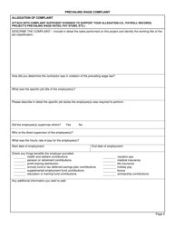 Form WHD-943B &quot;Prevailing Wage Complaint&quot; - Michigan, Page 4