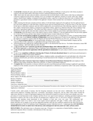 Form DLSE401-S Farm Labor Contractor Short-Form License Renewal Application - California, Page 2