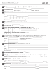 Form 18A General Tenancy Agreement - Queensland, Australia, Page 2