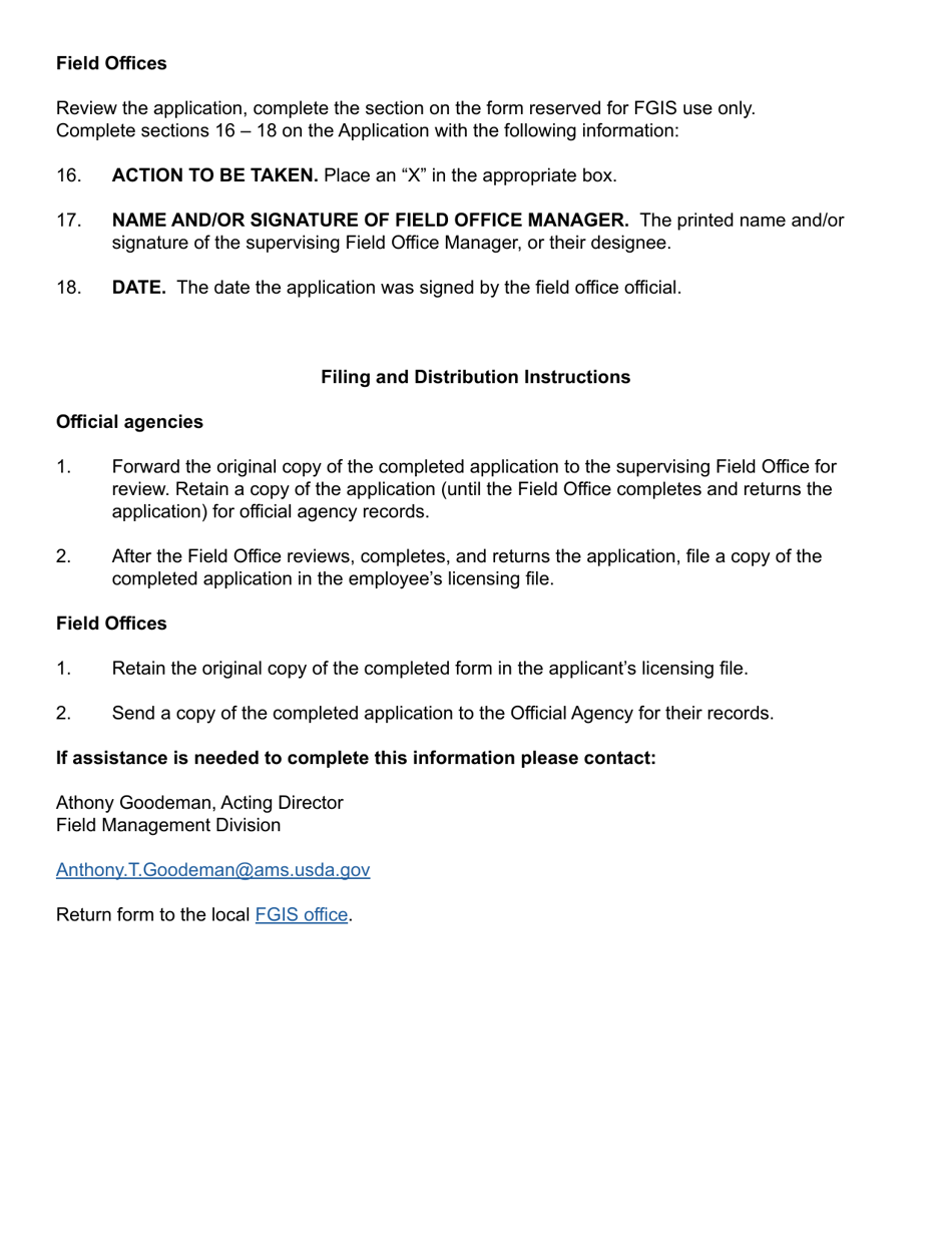 Form FGIS-944 Application for License Under the United States Grain Standards Act (Usgsa) and / or the Agriculture Marketing Act (And) of 1946, Page 3