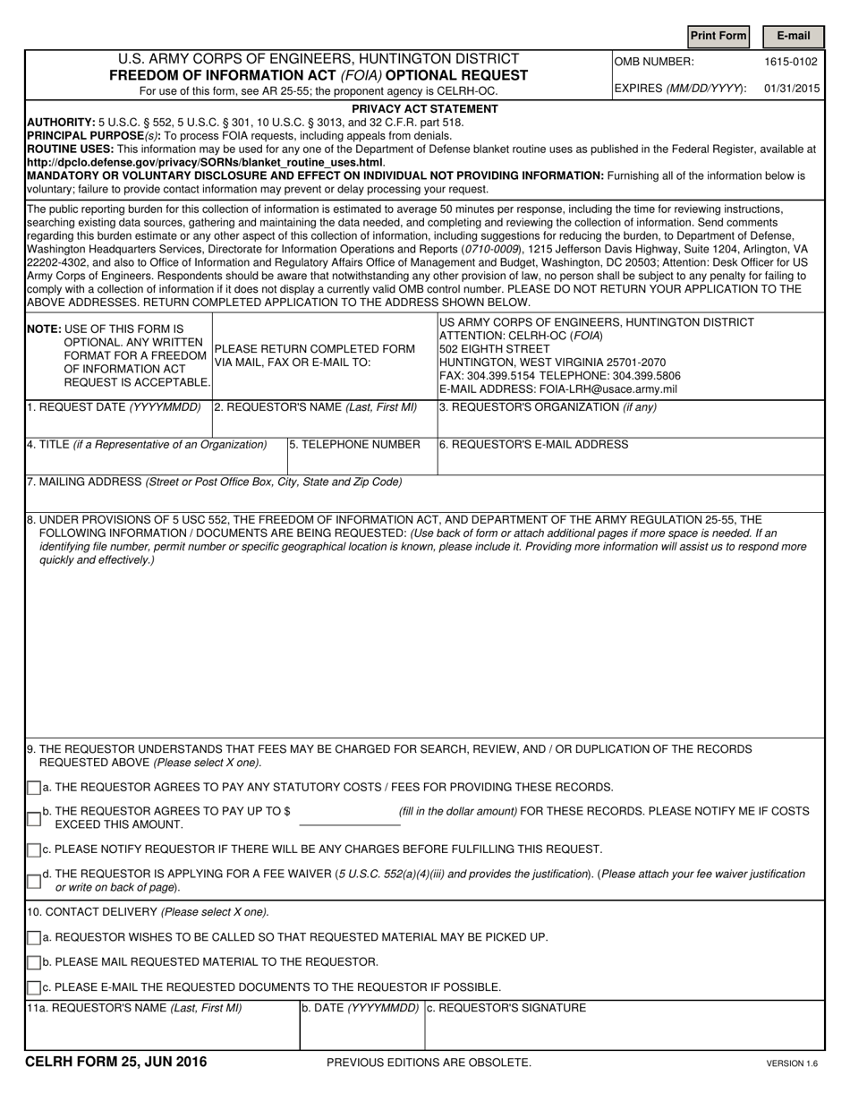 CELRH Form 25 Fill Out Sign Online And Download Fillable PDF