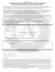 Document preview: Forbearance Request for National Service Form