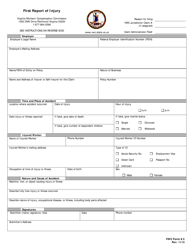VWC Form 3 &quot;First Report of Injury&quot; - Virginia