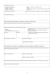 Application for a National Visa - Spain, Page 2