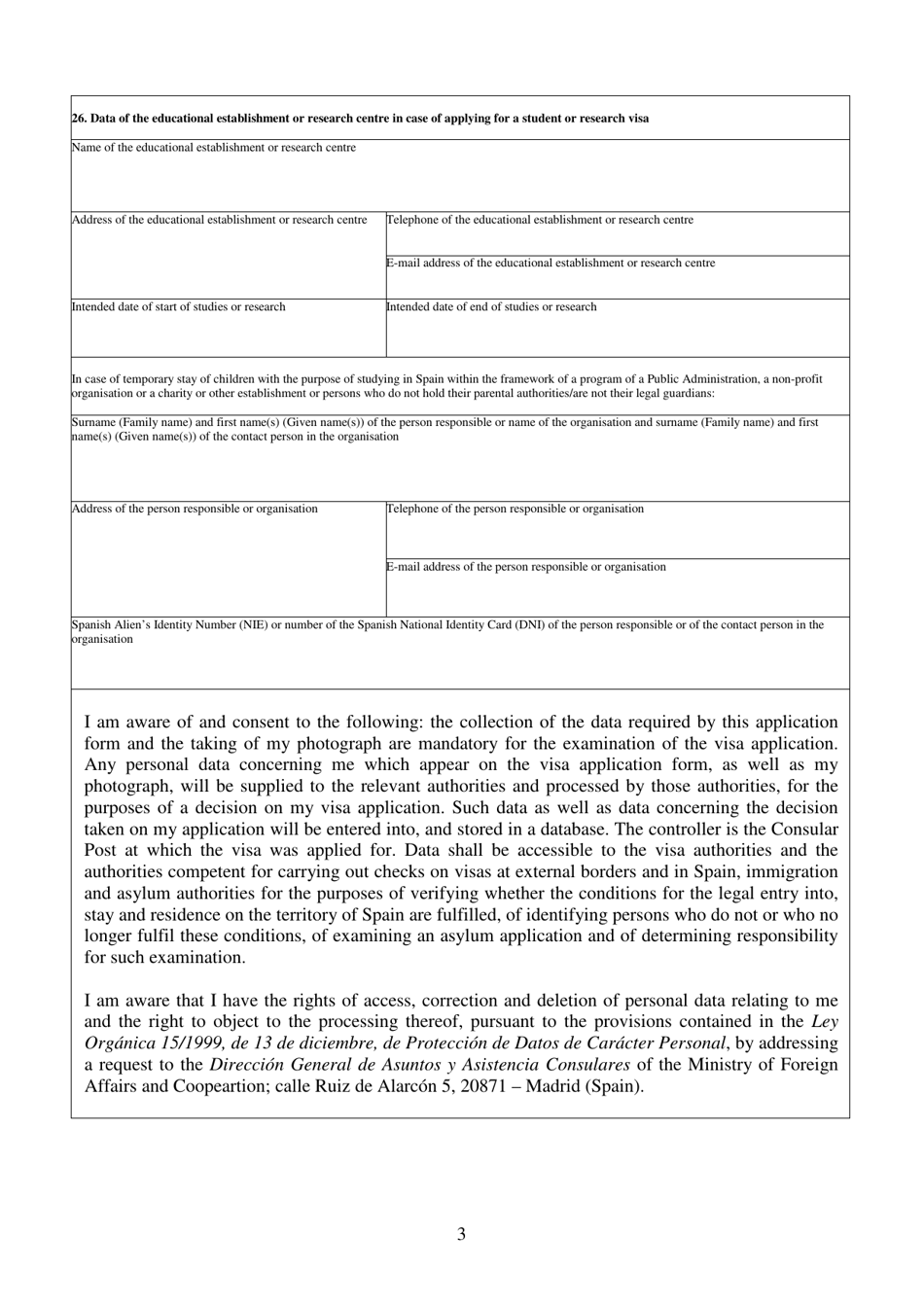 Spain Application for a National Visa - Fill Out, Sign Online and ...