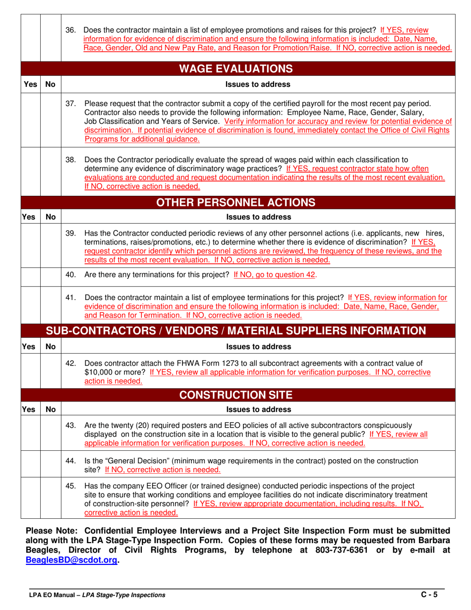Lpa Stage-type Inspection - South Carolina, Page 3