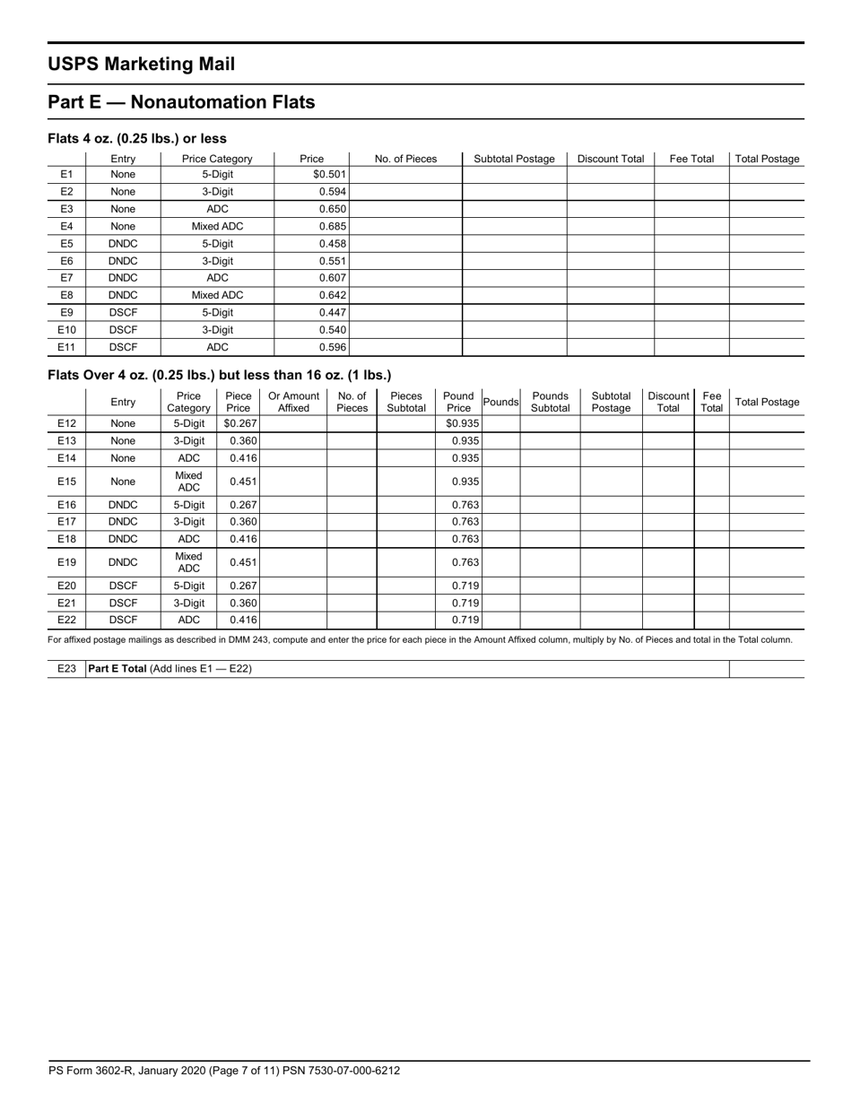 PS Form 3602-R Postage Statement - USPS Marketing Mail, Page 7
