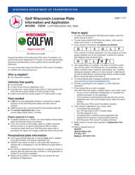 Form MV2960 Golf Wisconsin License Plate Application - Wisconsin