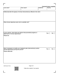 Form VAC743E Psychological Progress Report - Canada, Page 2