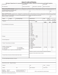 Document preview: Form BCAL-3947 Health Care Appraisal - Michigan