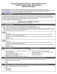 Form MV-1 Motor Vehicle Title Application - Georgia (United States), Page 2