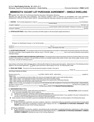 Form RPF30 Minnesota Vacant Lot Purchase Agreement - Single Dwelling - Minnesota