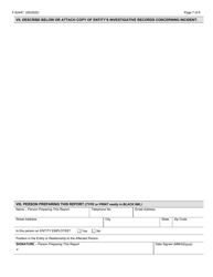 Form F-62447 Misconduct Incident Report - Wisconsin, Page 7