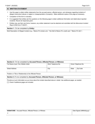 Form F-62447 Misconduct Incident Report - Wisconsin, Page 8