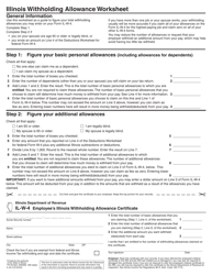 illinois withholding allowance form templateroller il printable data pdf w4 employee certificate source worksheet
