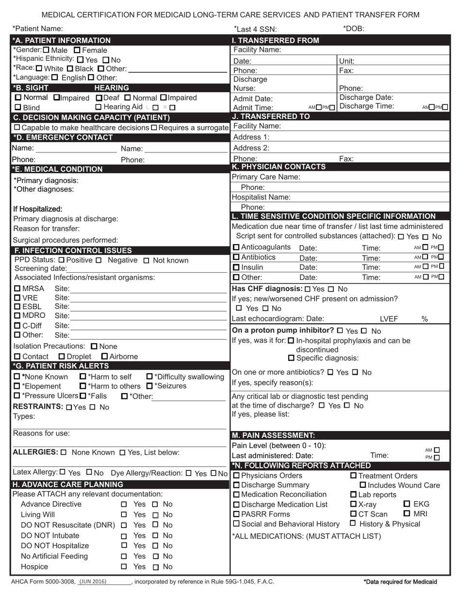 ACHA Form 5000-3008 - Fill Out, Sign Online and Download Fillable PDF ...