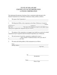 Certificate of Incorporation for a Stock Corporation - Delaware, Page 3