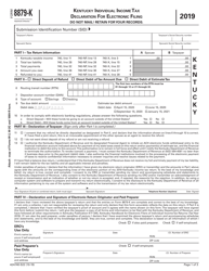 Form 8879-K (42A740-S22) Kentucky Individual Income Tax Declaration for Electronic Filing - Kentucky