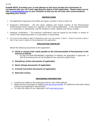 Change of Employer Application - Standard or Reciprocal Licensees - Pennsylvania, Page 2