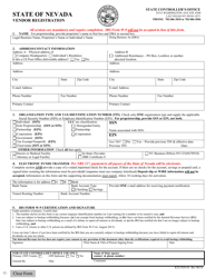Document preview: Form KTLVEN-01 State of Nevada Vendor Registration - Nevada