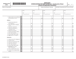 Form 41A720KCR Schedule KCR Kentucky Consolidated Return Schedule - Kentucky, Page 2