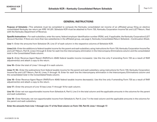 Form 41A720KCR Schedule KCR Kentucky Consolidated Return Schedule - Kentucky, Page 3