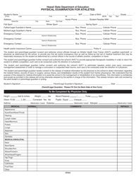 Form RS13-1286 Physical Examination for Athletes - Hawaii, Page 3