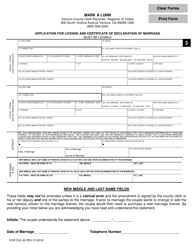 Application for License and Certificate of Marriage - Ventura County, California, Page 4