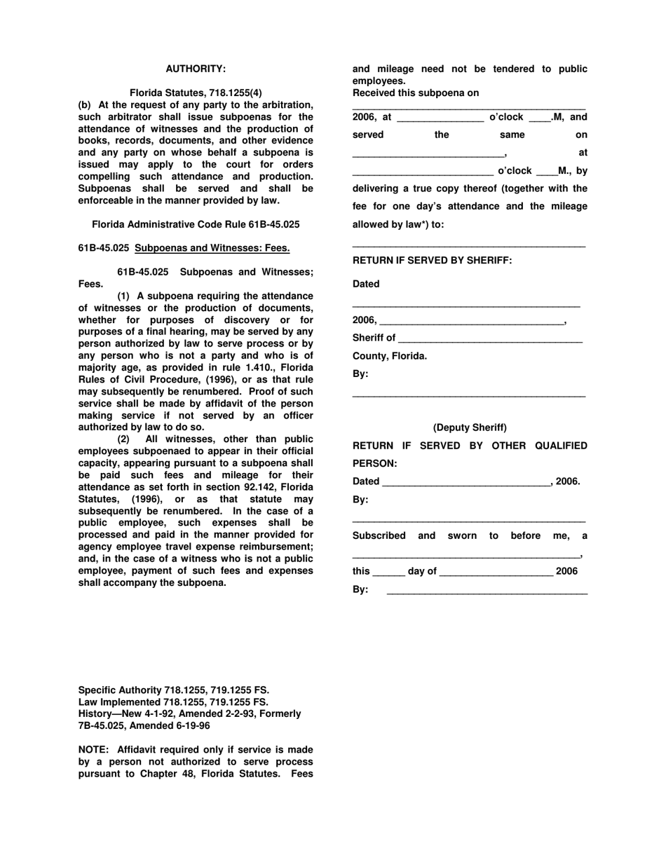 Subpoena Duces Tecum - Florida, Page 3