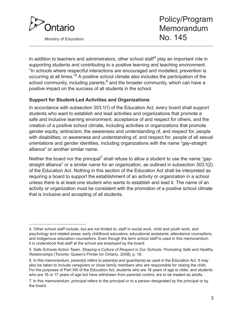 Appendix 2 Safe Schools Incident Reporting Form - Ontario, Canada, Page 3