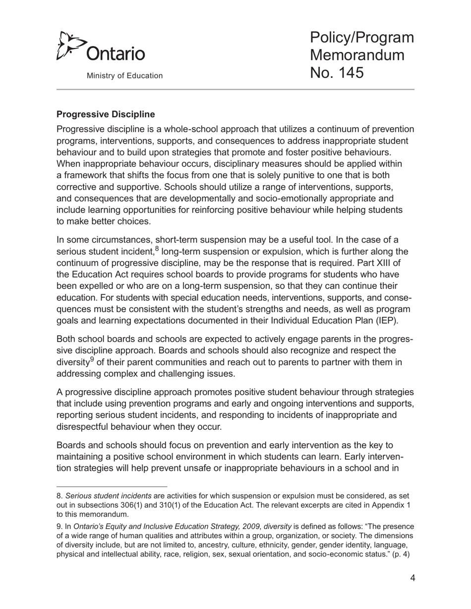 Appendix 2 Safe Schools Incident Reporting Form - Ontario, Canada, Page 4