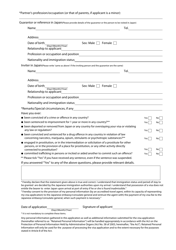 Japanese Visa Application Form, Page 2