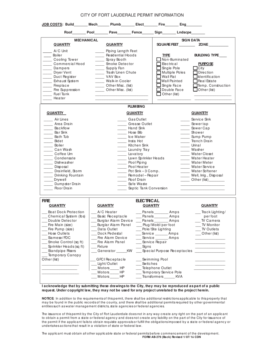 Form AB-279 - Fill Out, Sign Online and Download Fillable PDF, City of ...