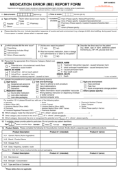 Form BPF/104/ME/02 Medication Error (Me) Report Form - Malaysia