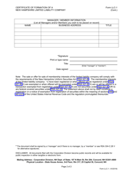Form LLC-1 Certificate of Formation of a New Hampshire Limited Liability Company - New Hampshire, Page 3