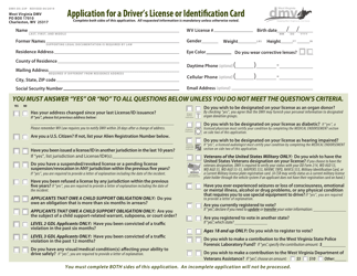 Form DMV-DS-23P Application for a Driver&#039;s License or Identification Card - West Virginia