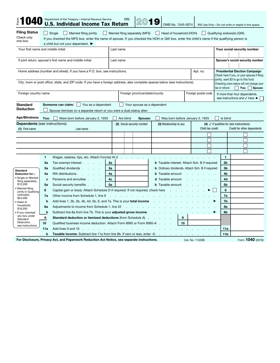 IRS Form 1040 U.S. Individual Income Tax Return, Page 2