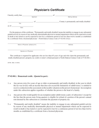 Document preview: Form 24746 Physician's Certificate - North Dakota