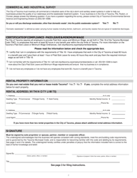 Application for City of Tacoma Business License - City of Tacoma, Washington, Page 2