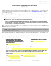 Document preview: Multistate Employer Registration Form for New Hire Reporting