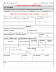Form CS-14 &quot;Application for Employment&quot; - Rhode Island