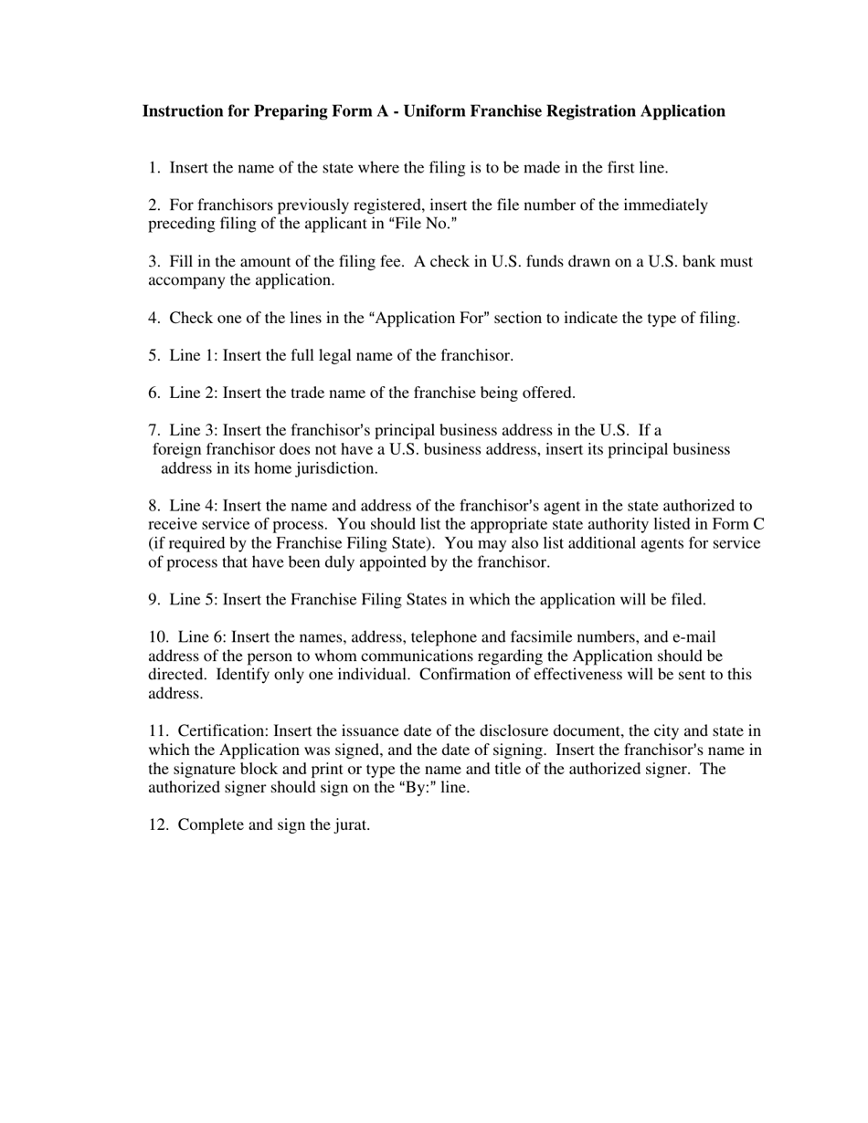 Form A Uniform Franchise Registration Application - New York, Page 3