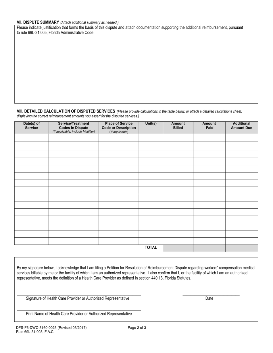 Form Dfs-f6-dwc-3160-0023 - Fill Out, Sign Online And Download 