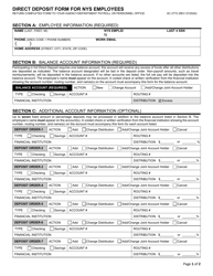Document preview: Form AC2772 Direct Deposit Form for NYS Employees - New York
