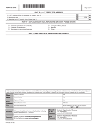 Form 725 (41A725) Kentucky Single Member LLC Individually Owned Income and Llet Return - Kentucky, Page 2