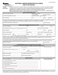 Form DL55 National Driver Register File Check - Employer Request - Virginia