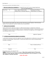 Form MDE/WMA/BWW/REC Application for Reciprocity Certification - Maryland, Page 2