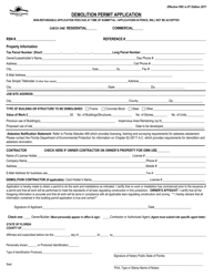 Document preview: Demolition Permit Application - Volusia County, Florida