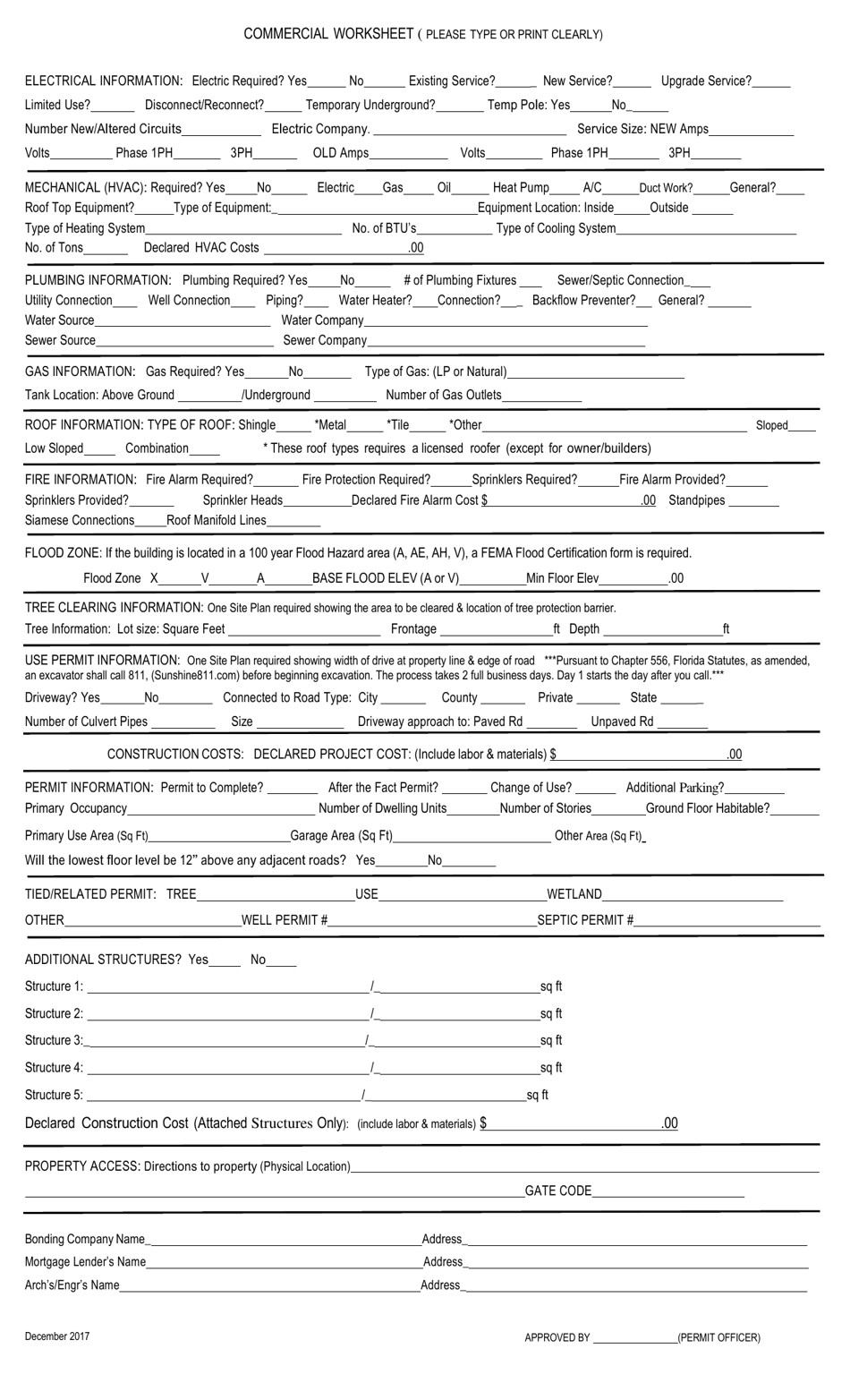 Volusia County, Florida Commercial Permit Application Download Fillable ...